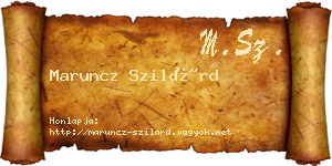 Maruncz Szilárd névjegykártya